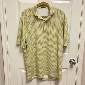 Turtleson Yellow Martini Pattern Golf Polo